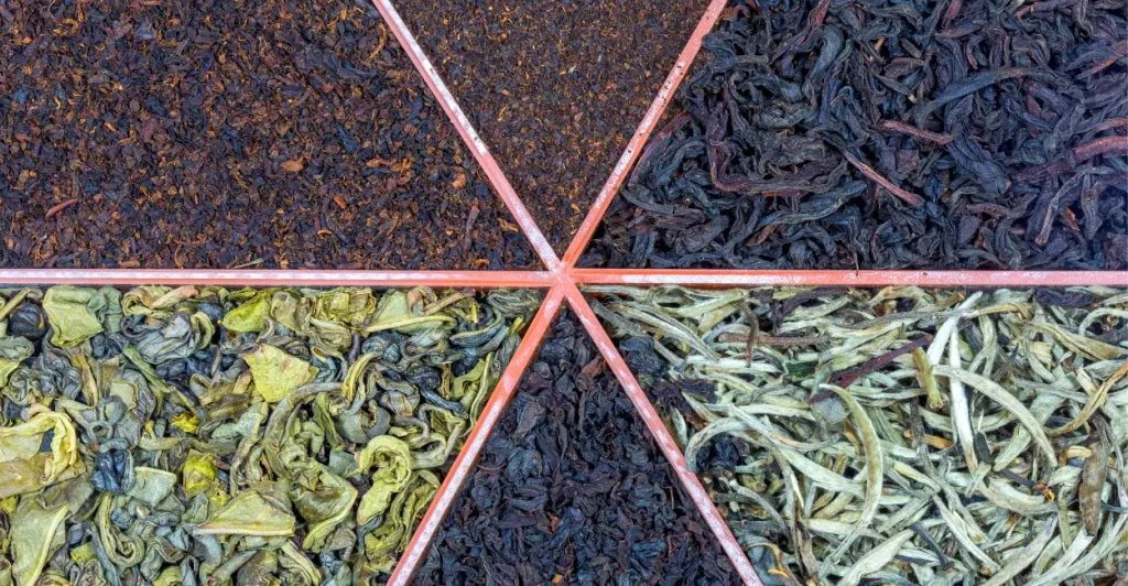 chás diversos com cafeína
